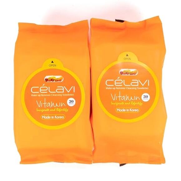 K-Care Celavi Makeup Remover Cleansing Wipes 30 pc per pack*Vitamin C*2 pack - Picture 1 of 2